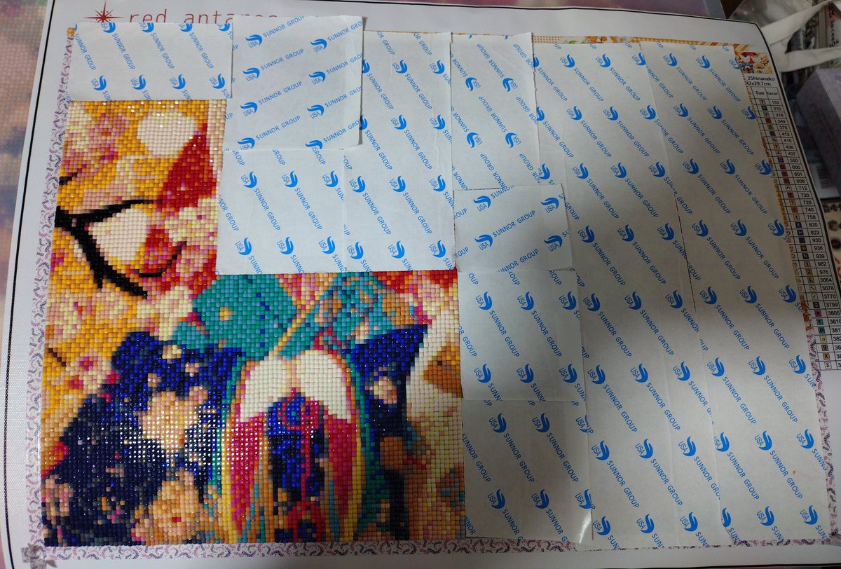 明日には一匹お顔できるといいなぁ(⁠ㆁ⁠ω⁠ㆁ⁠) #ダイヤモンドアート