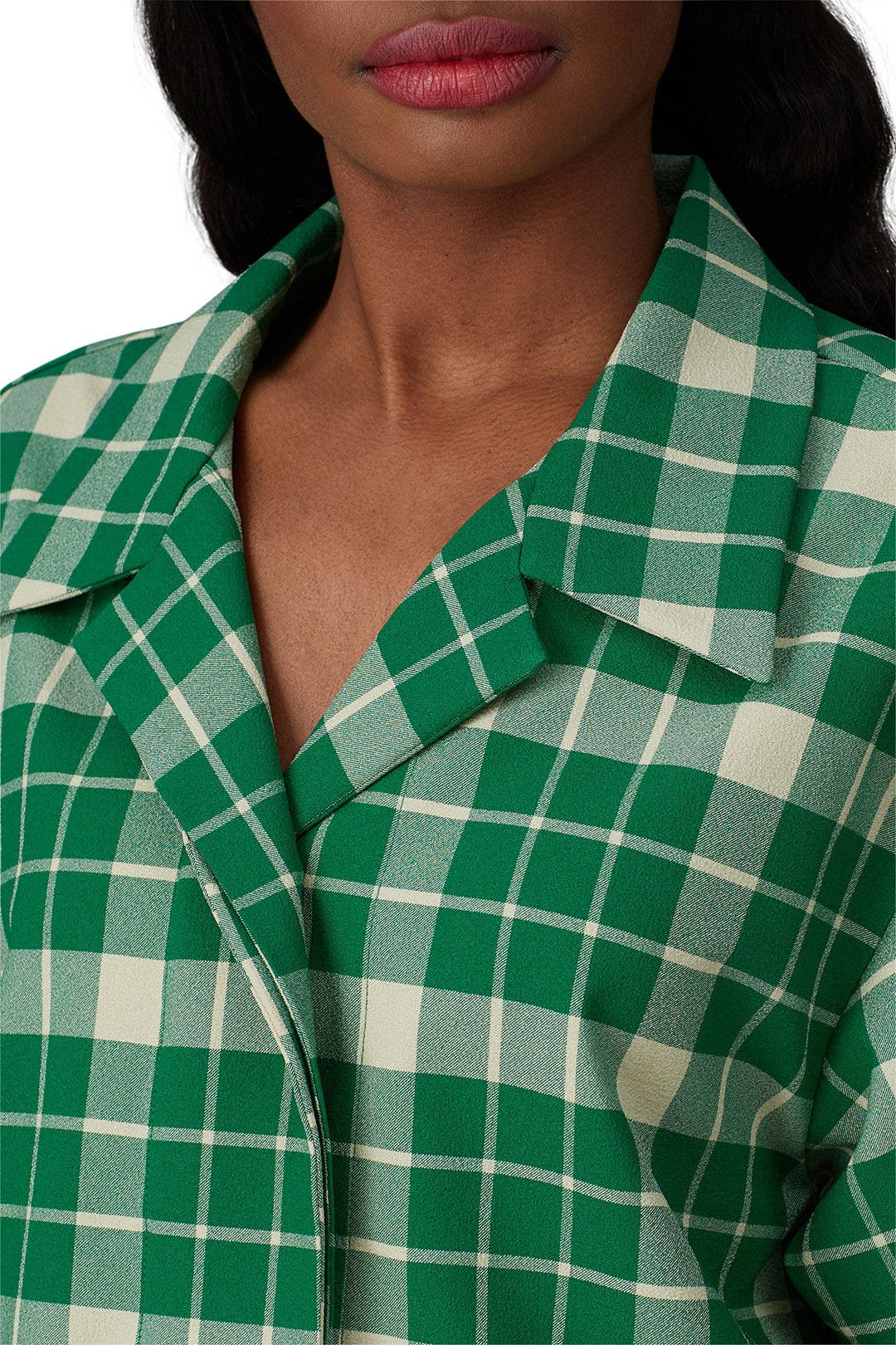 Green Check Boxy Top by MM6 Maison Margiela | Rent the Runway