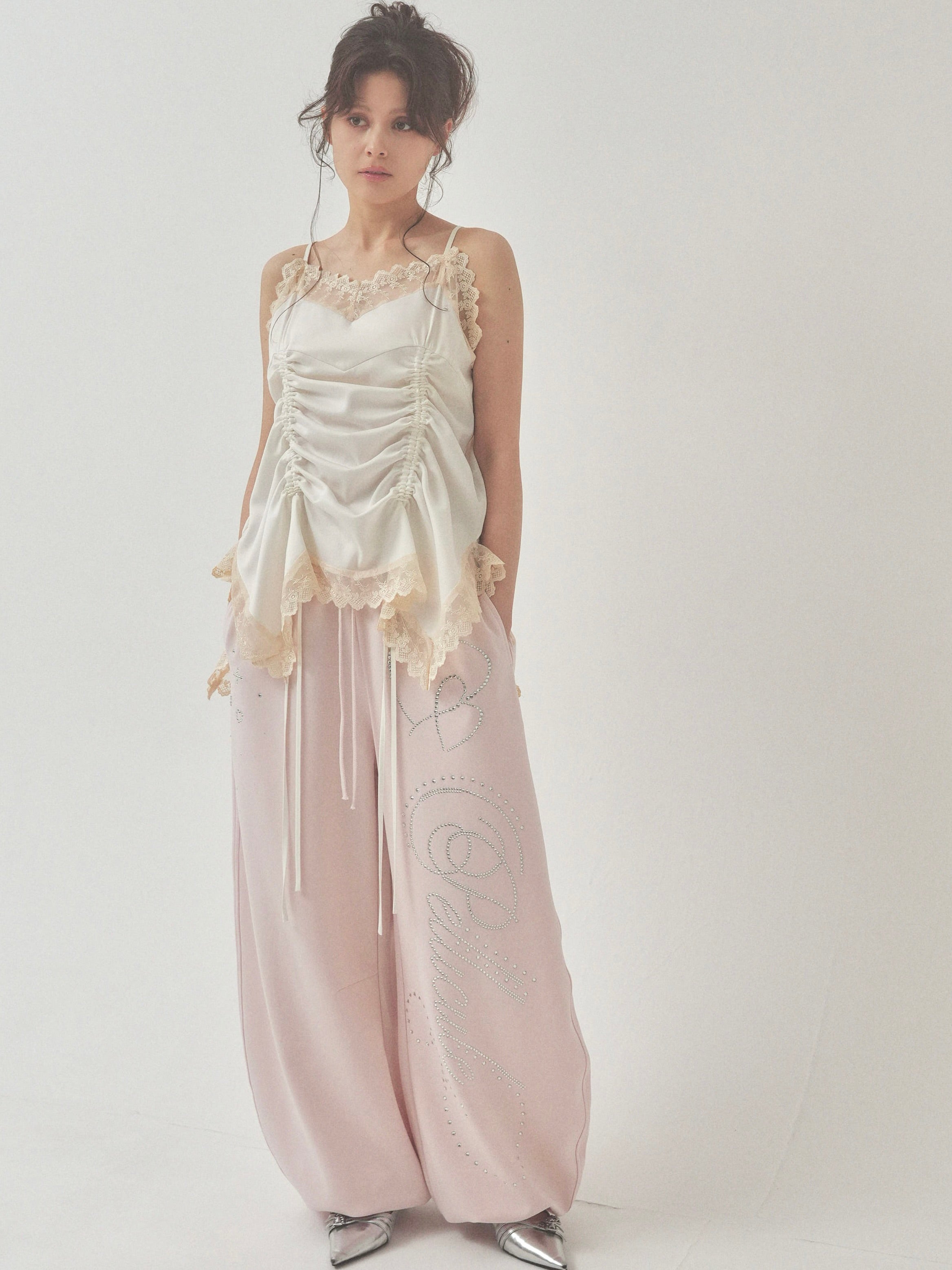 stone-deco sweat pants｜PELLICULE | ぺリキュール