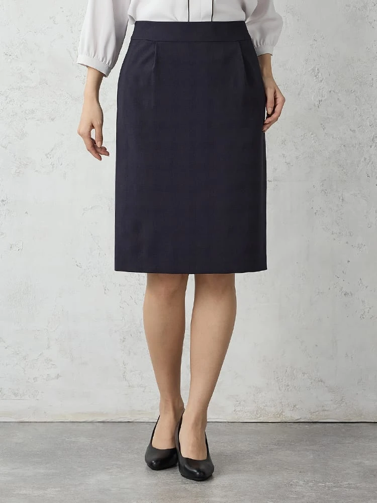 ネイビー チェック柄スーツ タイトスカート グレー/ネイビー | P.S.FA