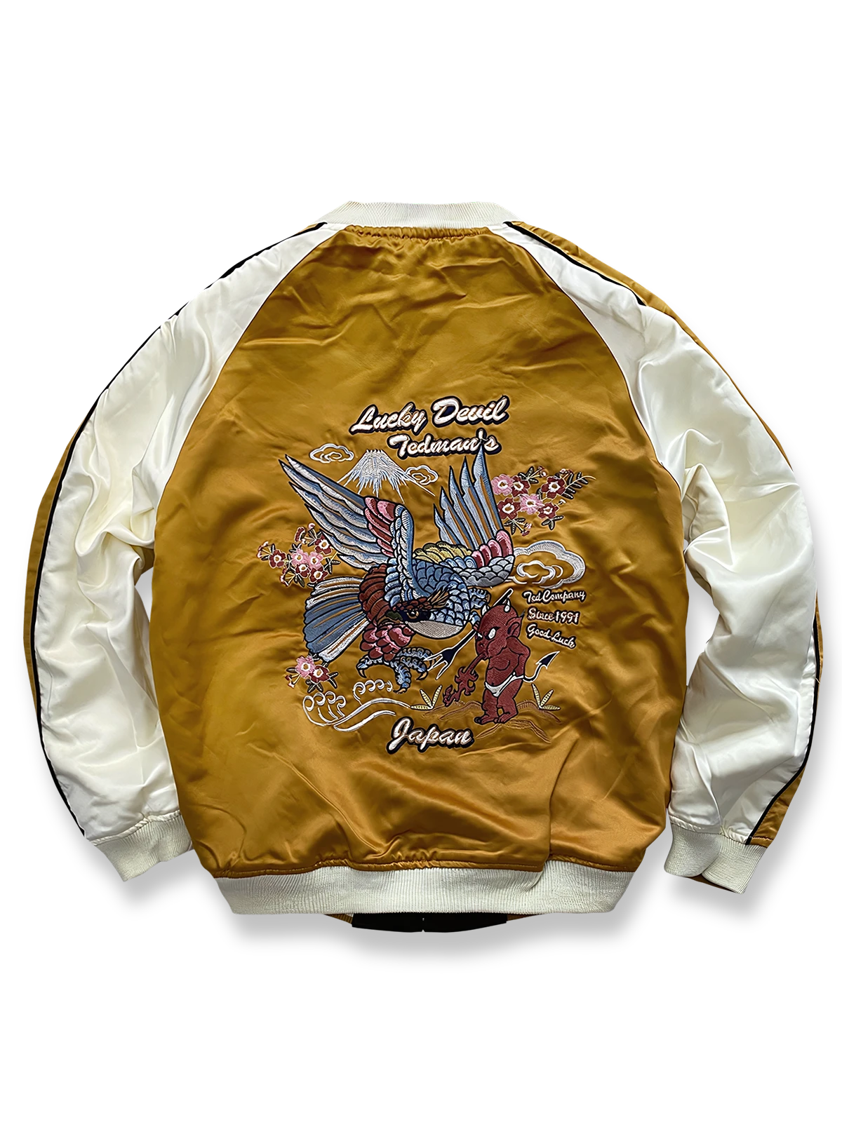 リバーシブル シルクタトゥーシンガー刺繍 スカジャン -PESSOA CLUB