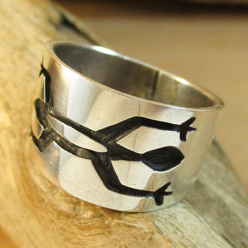 ホピ族：Anderson Koinva リザードデザイン リング 21号 - PINE☆FIELD