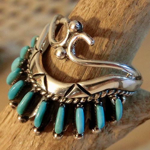 ズニ族：ターコイズ ニードルポイント リング 11号 - PINE☆FIELD