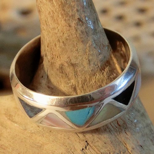 ズニ族：マルチインレイ リング 14号 - PINE☆FIELD（パインフィールド）