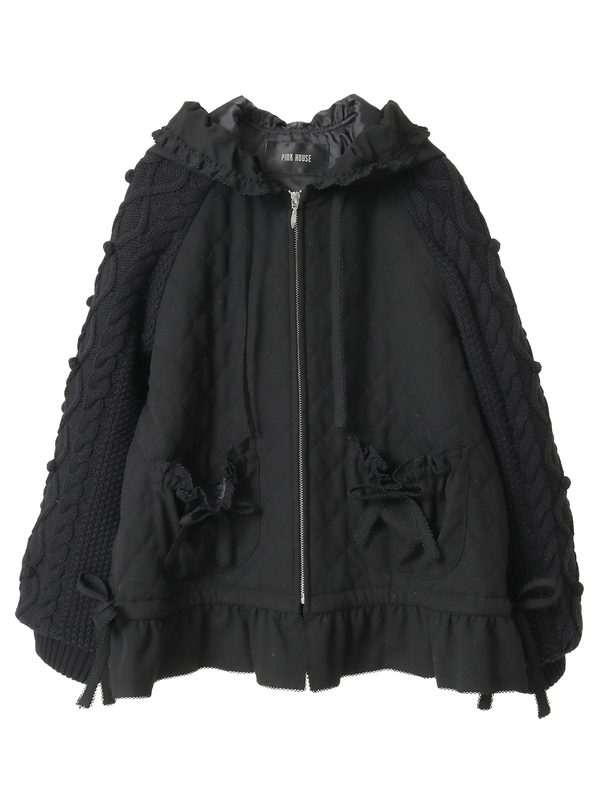 ニット袖付きキルティングブルゾン｜ピンクハウスオフィシャル