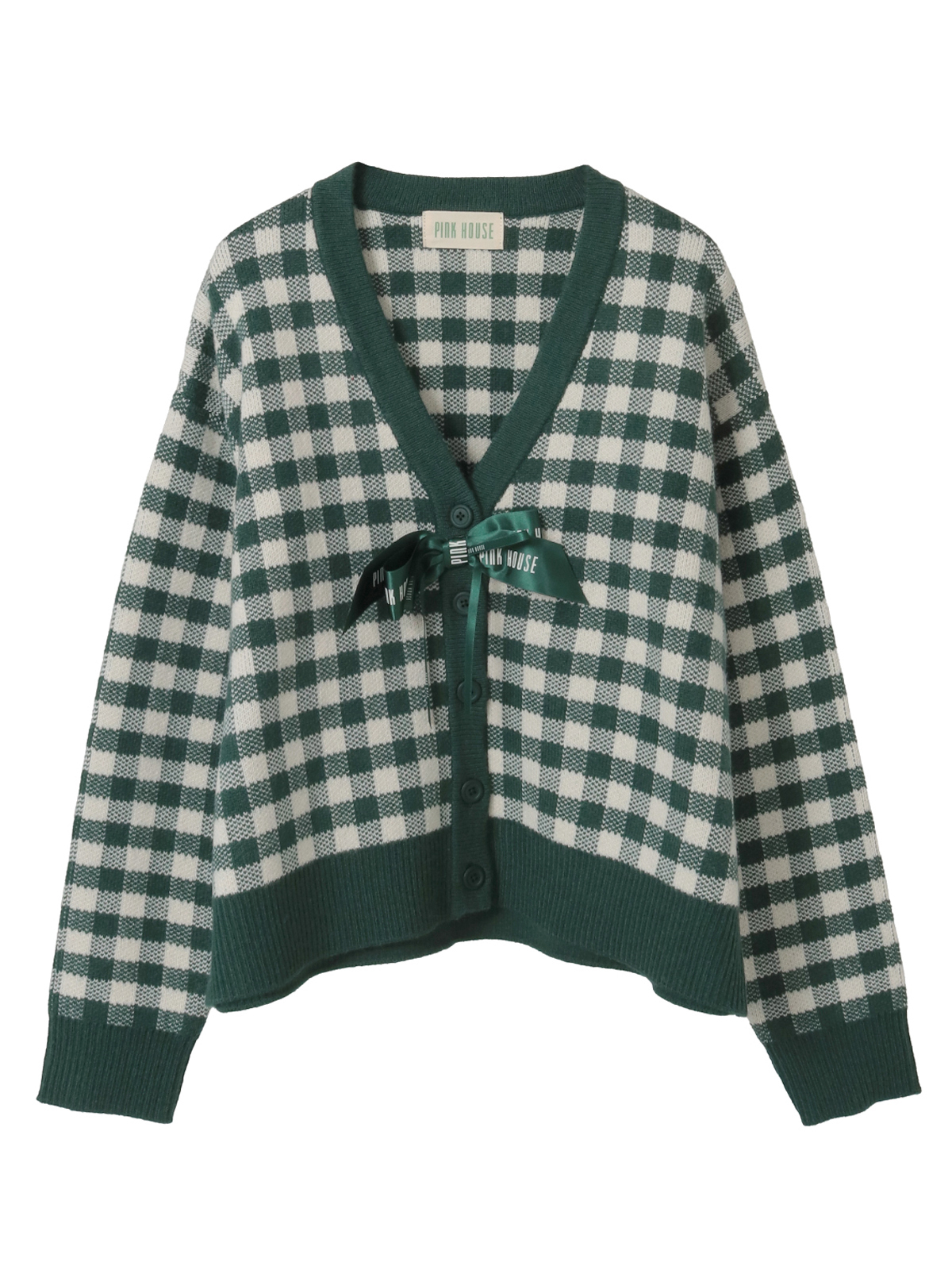 ギンガムチェックニットカーディガン｜ピンクハウスオフィシャル