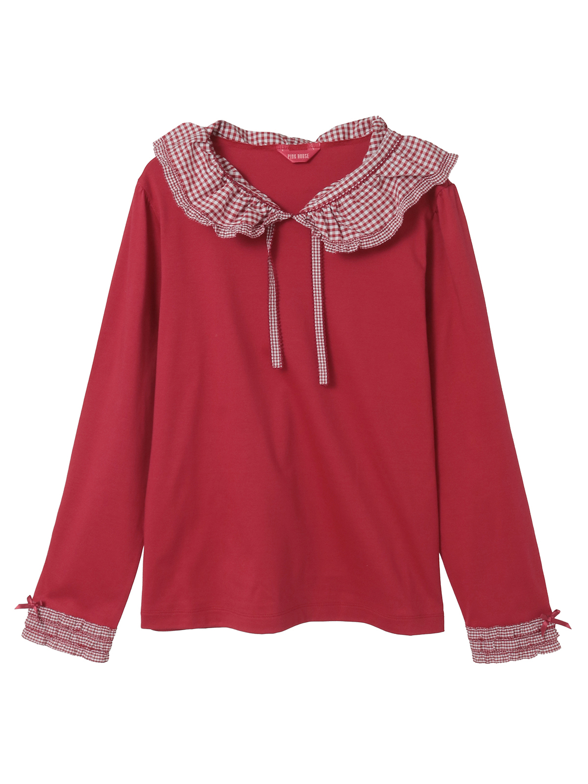 ギンガムチェックフリル襟使いカットソー｜ピンクハウスオフィシャル