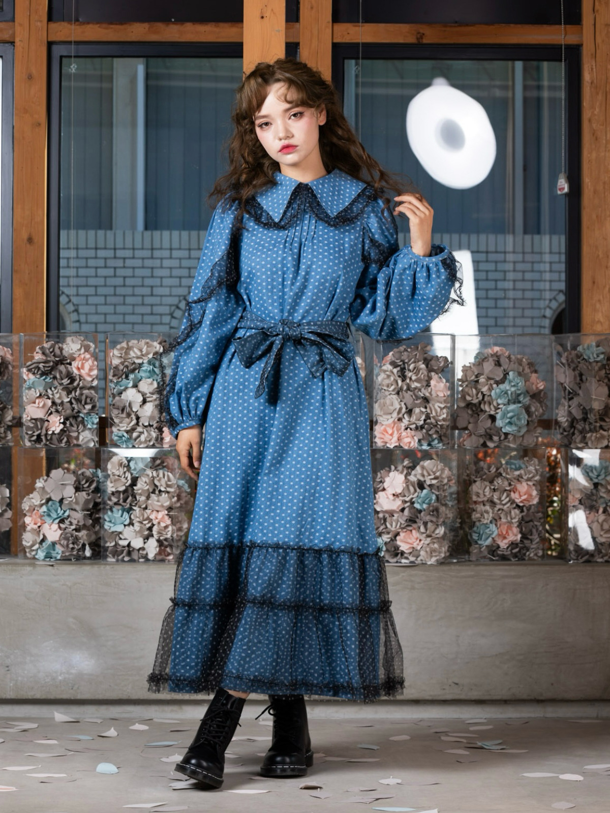 デニムドットジャカードワンピース｜ピンクハウスオフィシャル