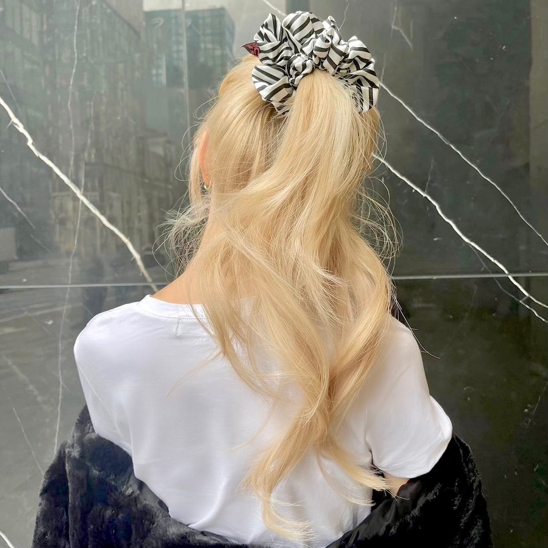 Black and pink border Chouchou – PICKY THE SHOP