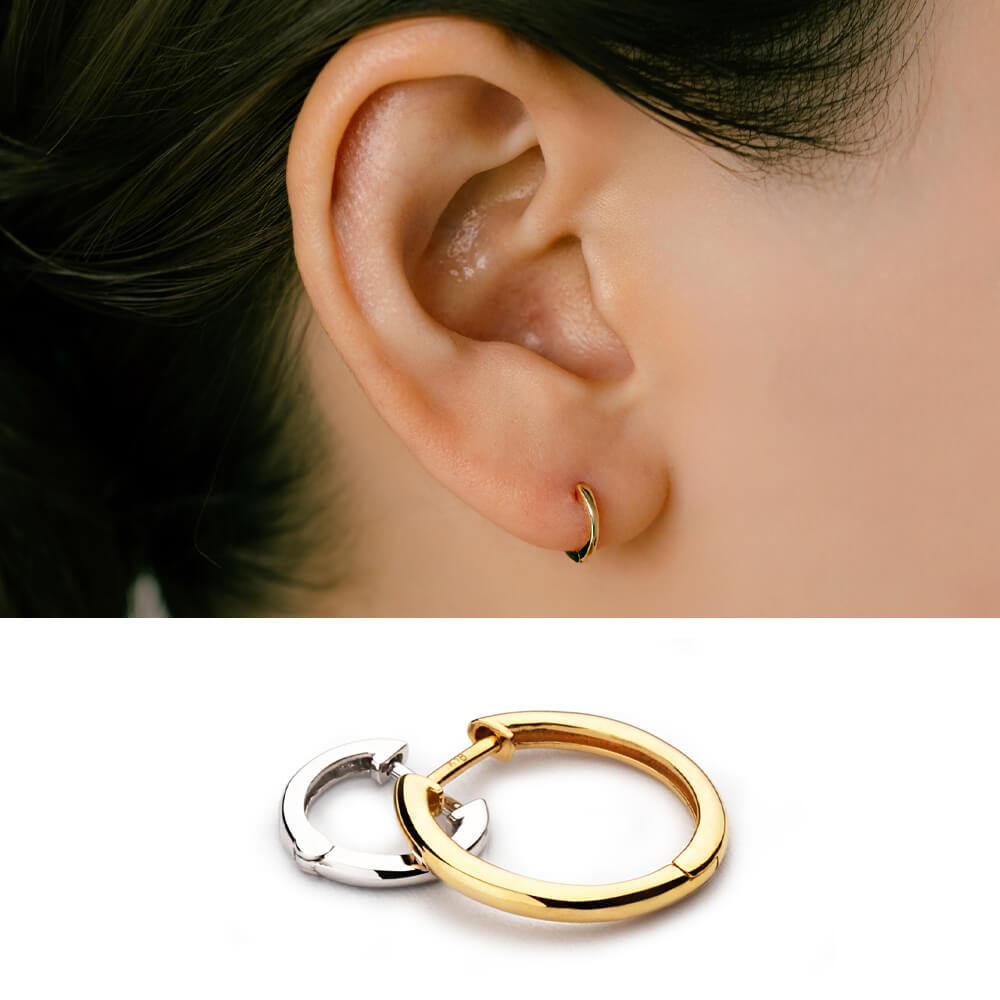 K18 Hoop Earrings │ Cartilage Piercing │ Picole – PICOLLET