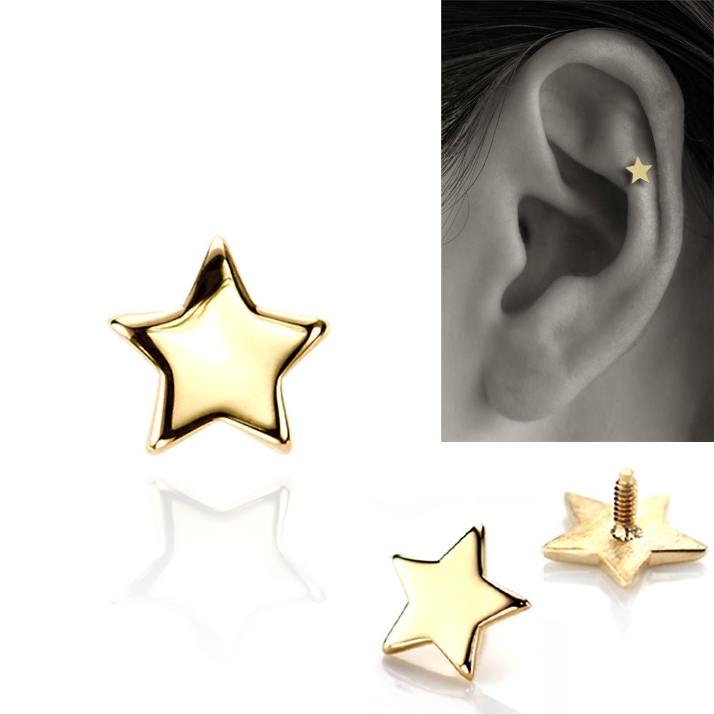 星のボディピアス│K10 スターモチーフ 軟骨ピアス – PICOLLET