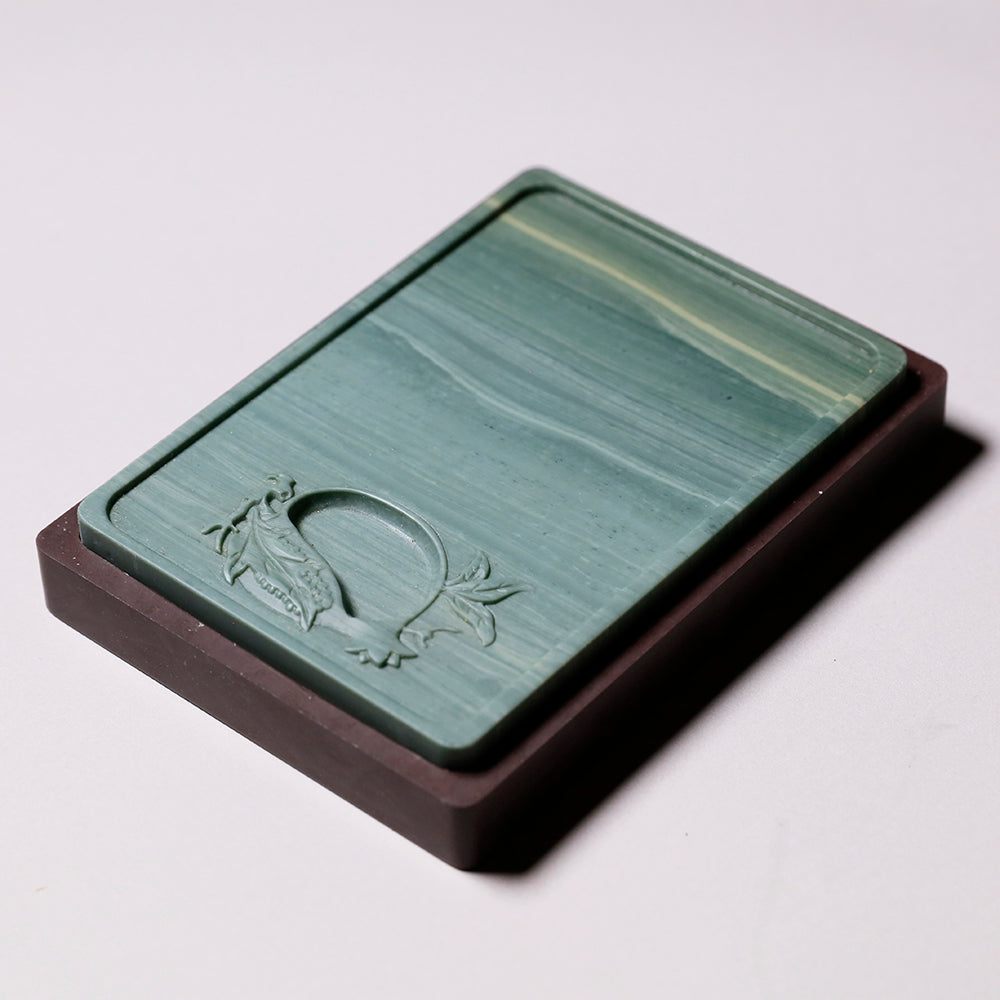 松花江緑石 龍紋石匣硯 5吋 - PIGMENT TOKYO 道具・硯・画材の通販