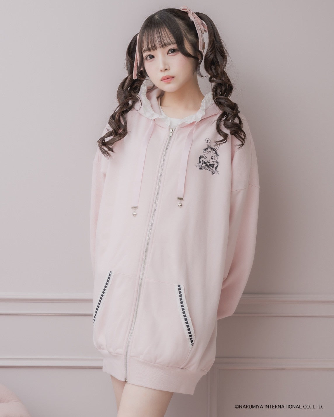 pium×Mezzo Piano ベリエちゃんコットンフリルパーカー