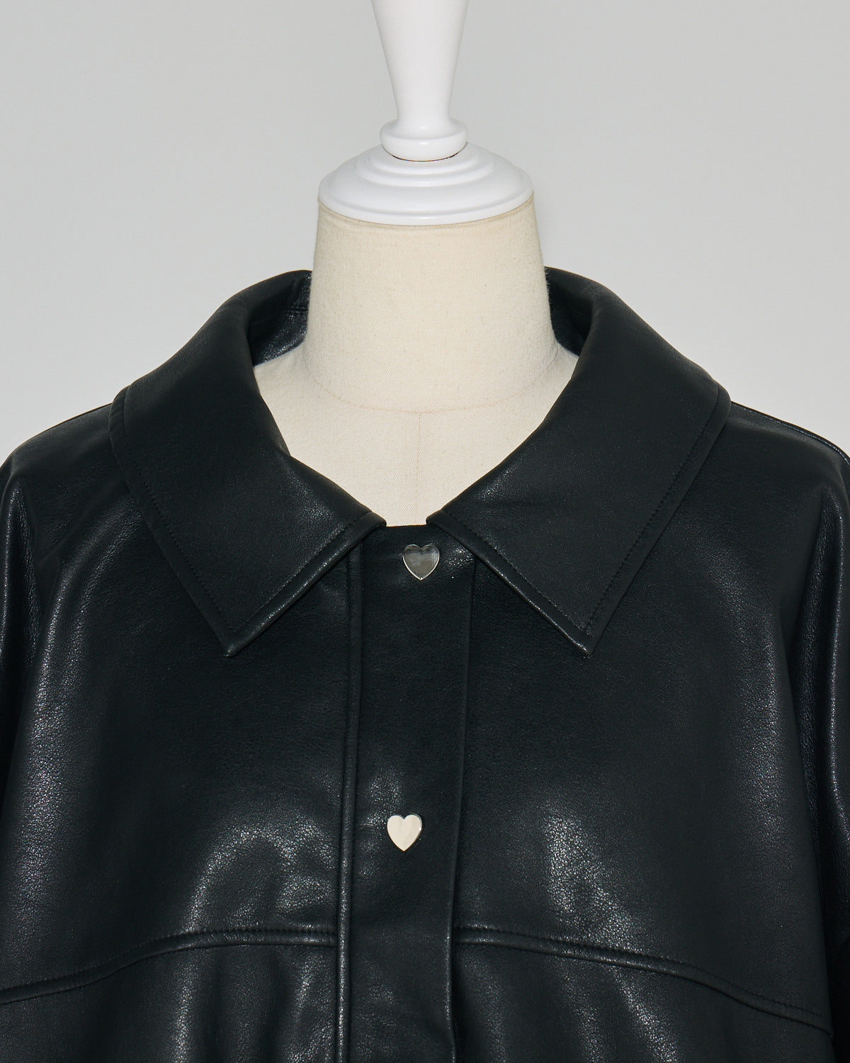 ハートレースアップレザージャケット – pium