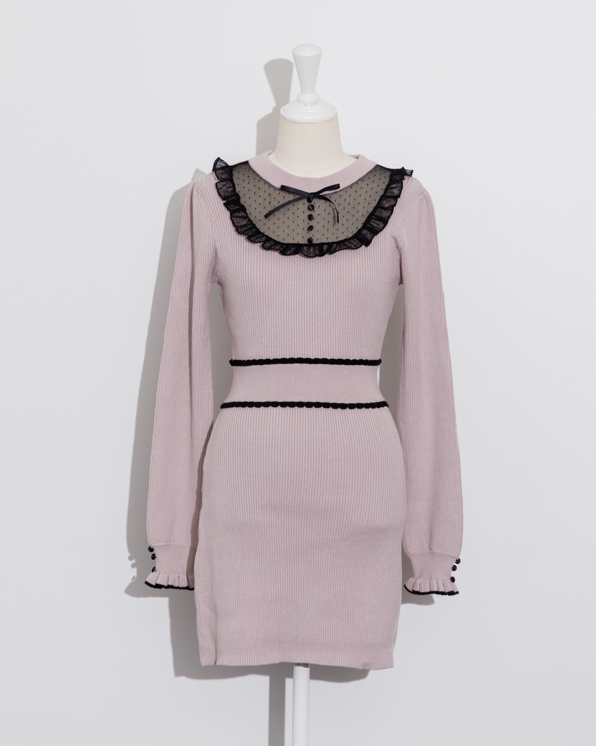 チュールフリルドーリーニットワンピース – pium