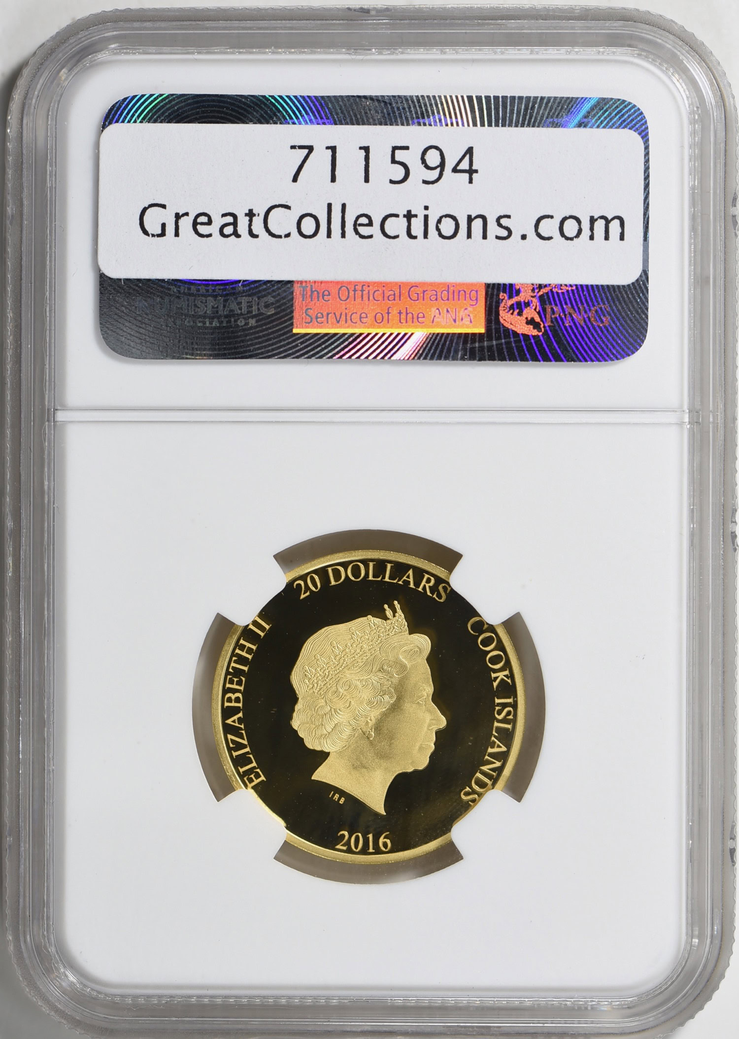 Cook Islands 2016 Gold $20 Brexit Colorized NGC Proof-70 UC (AGW