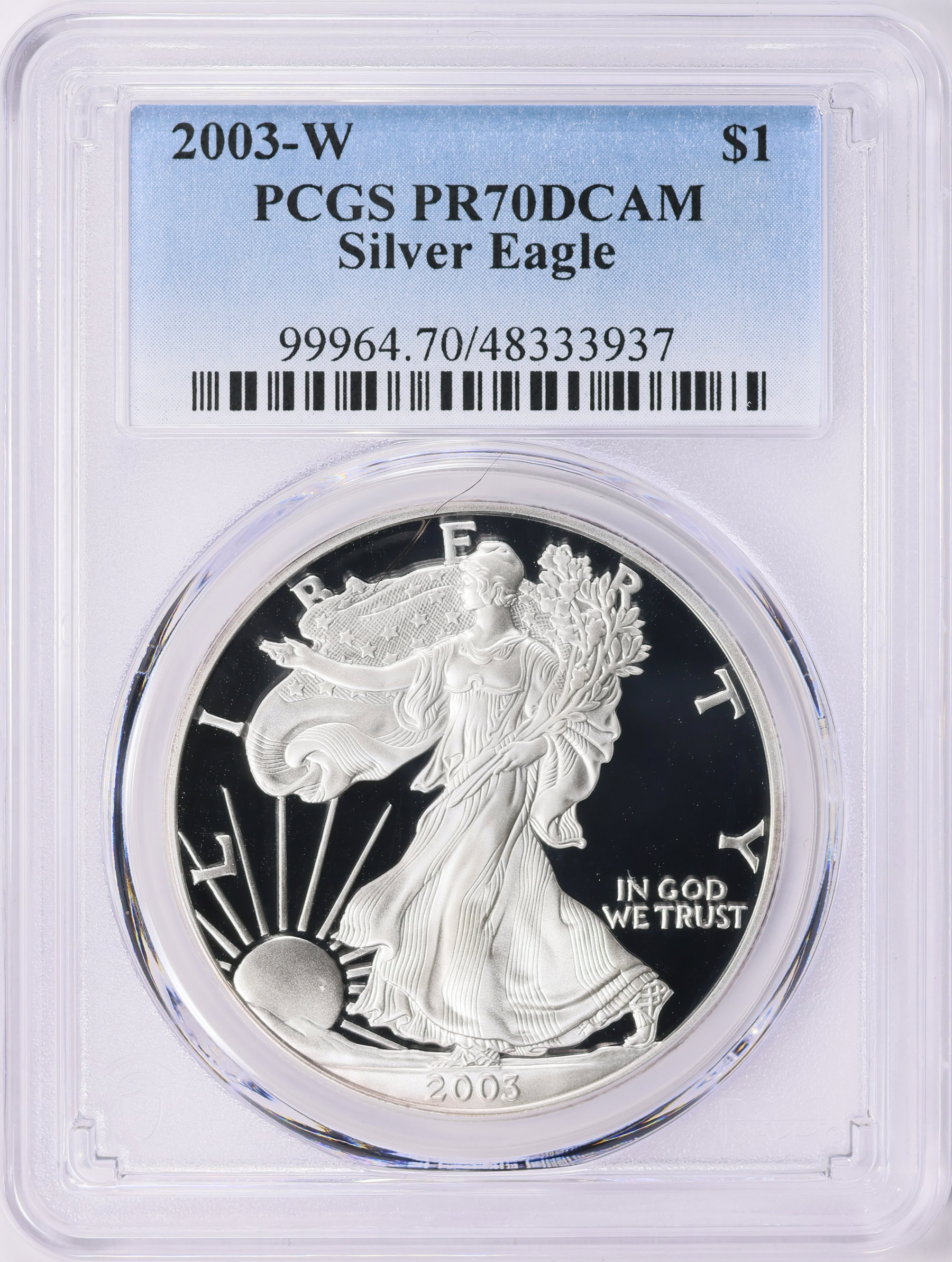 2003-W $1 Silver Eagle PCGS Proof-70 DCAM (Item 1595936