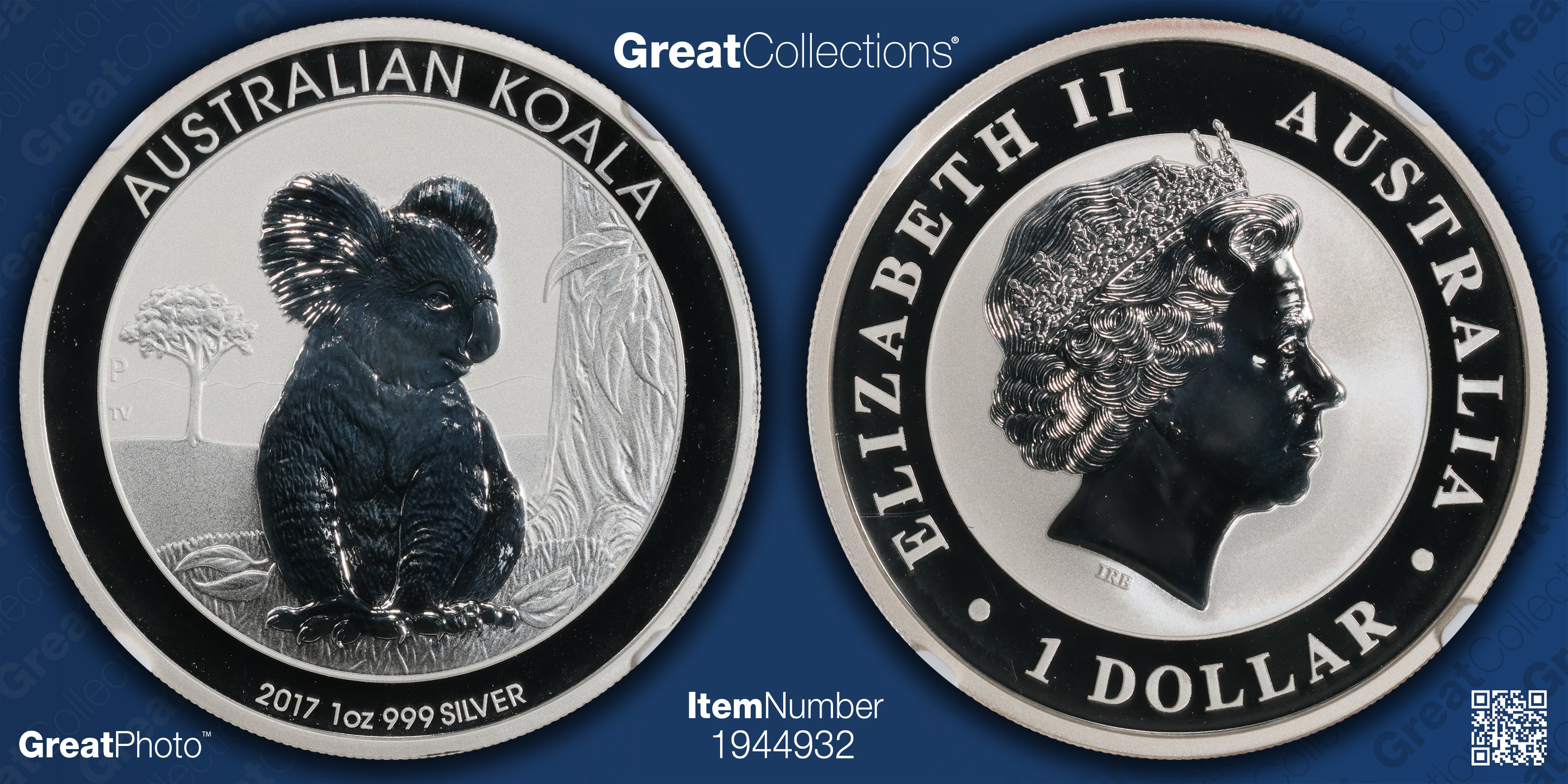 Australia 2017-P Silver Dollar Koala KM-3388 NGC MS-70 (Item