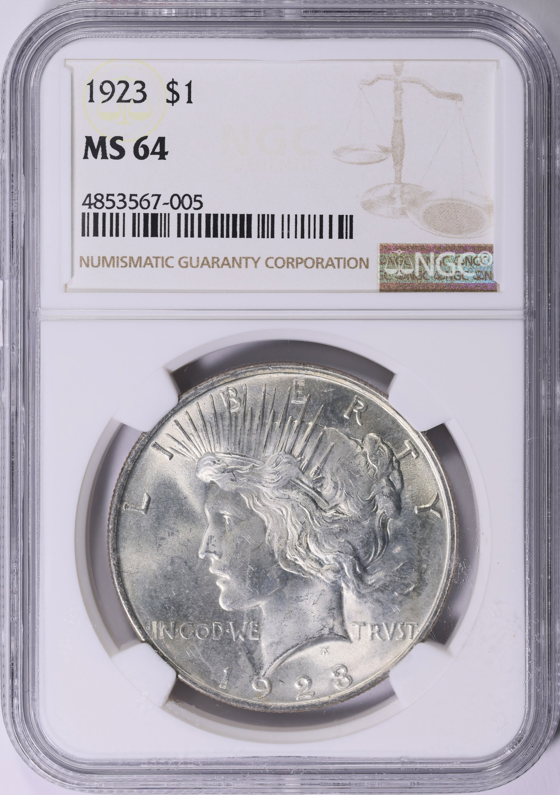 1923 Peace Silver Dollar NGC MS-64 (Item 1986069