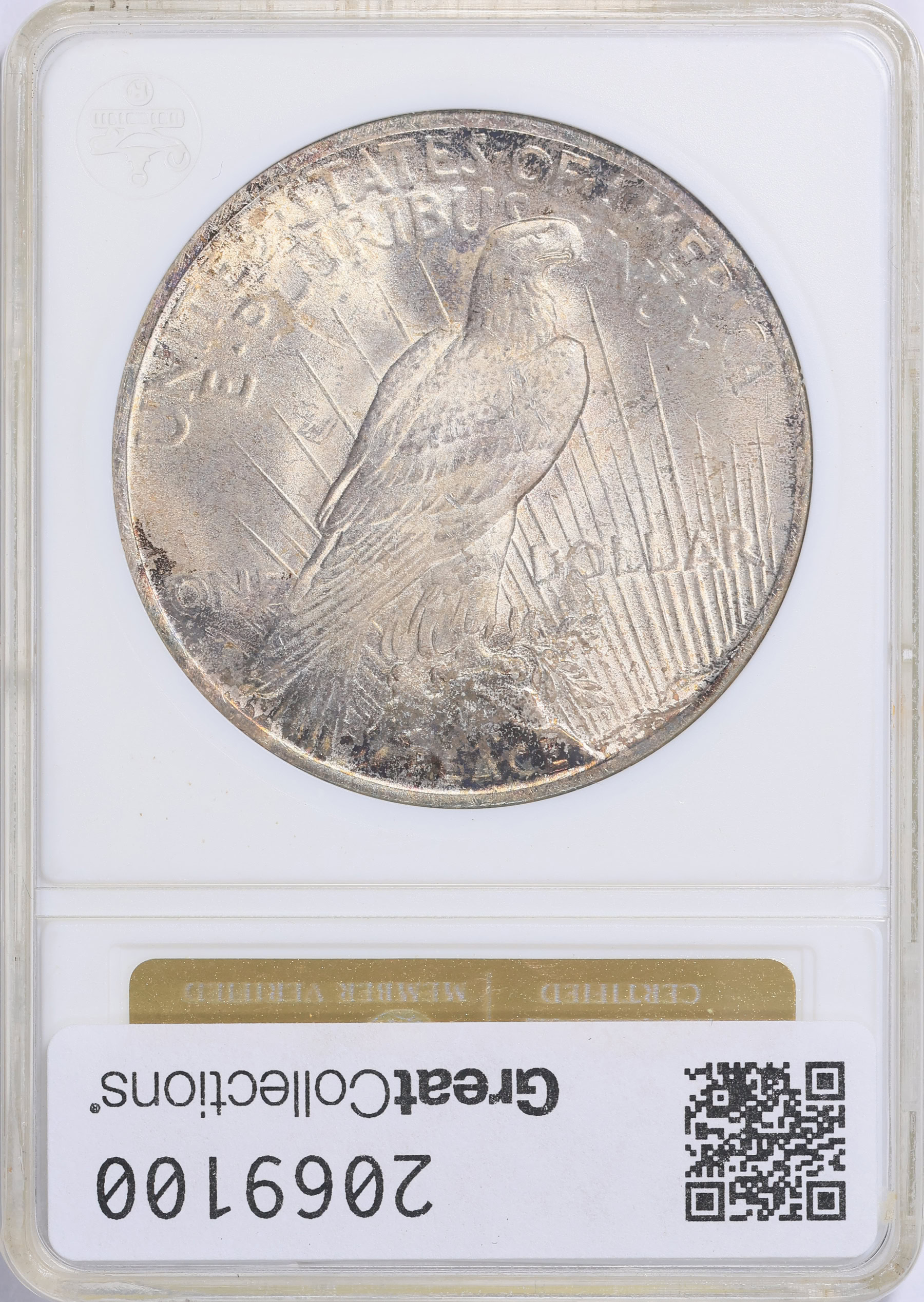 1923 Peace Silver Dollar ANACS MS-64 OH (Toned) (Item 2069100
