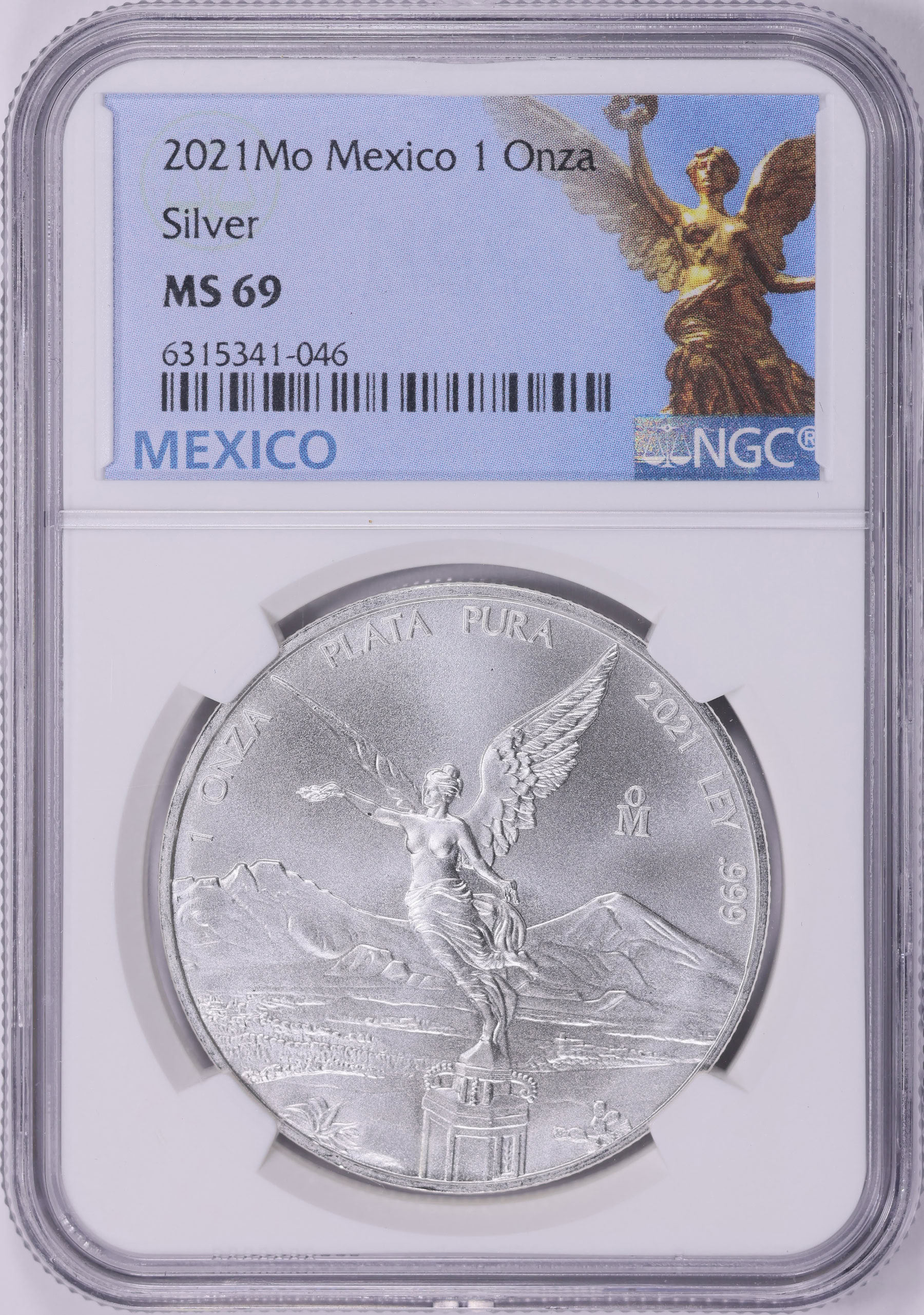 Mexico 2021-Mo Silver Onza Libertad KM-639 NGC MS-69 (Item 2069394