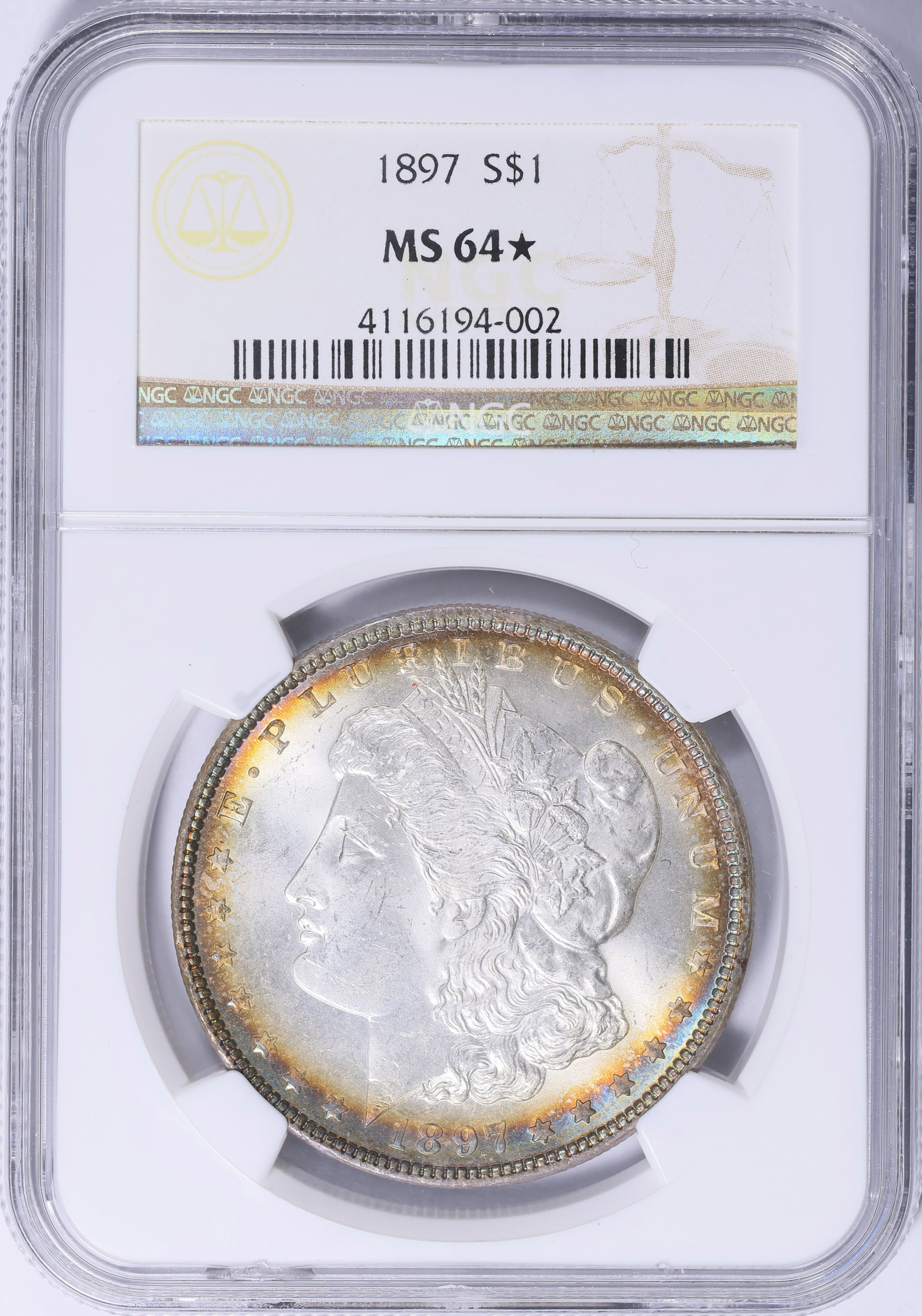 1897 Morgan Silver Dollar NGC MS-64 ☆ (Toned) (Item 2076262