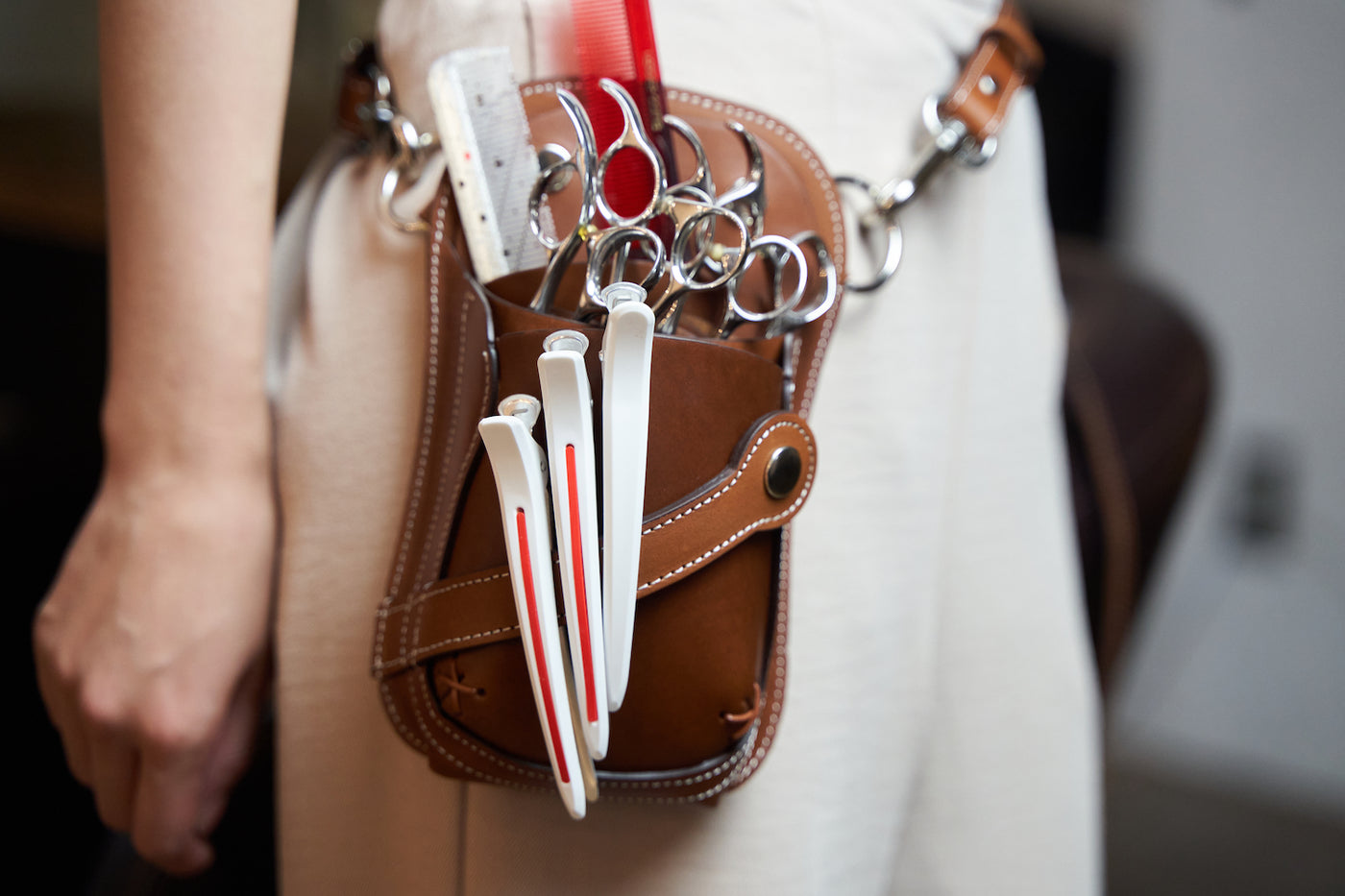 シザーケース ボニートコーヒーブラウン 本革 5丁 – POCKE