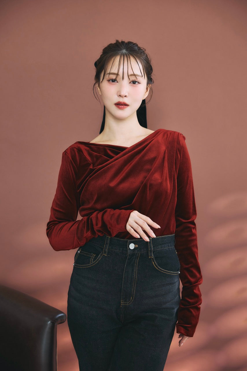 グロッシーベロアドレープトップス – poláura OFFICIAL ONLINE STORE