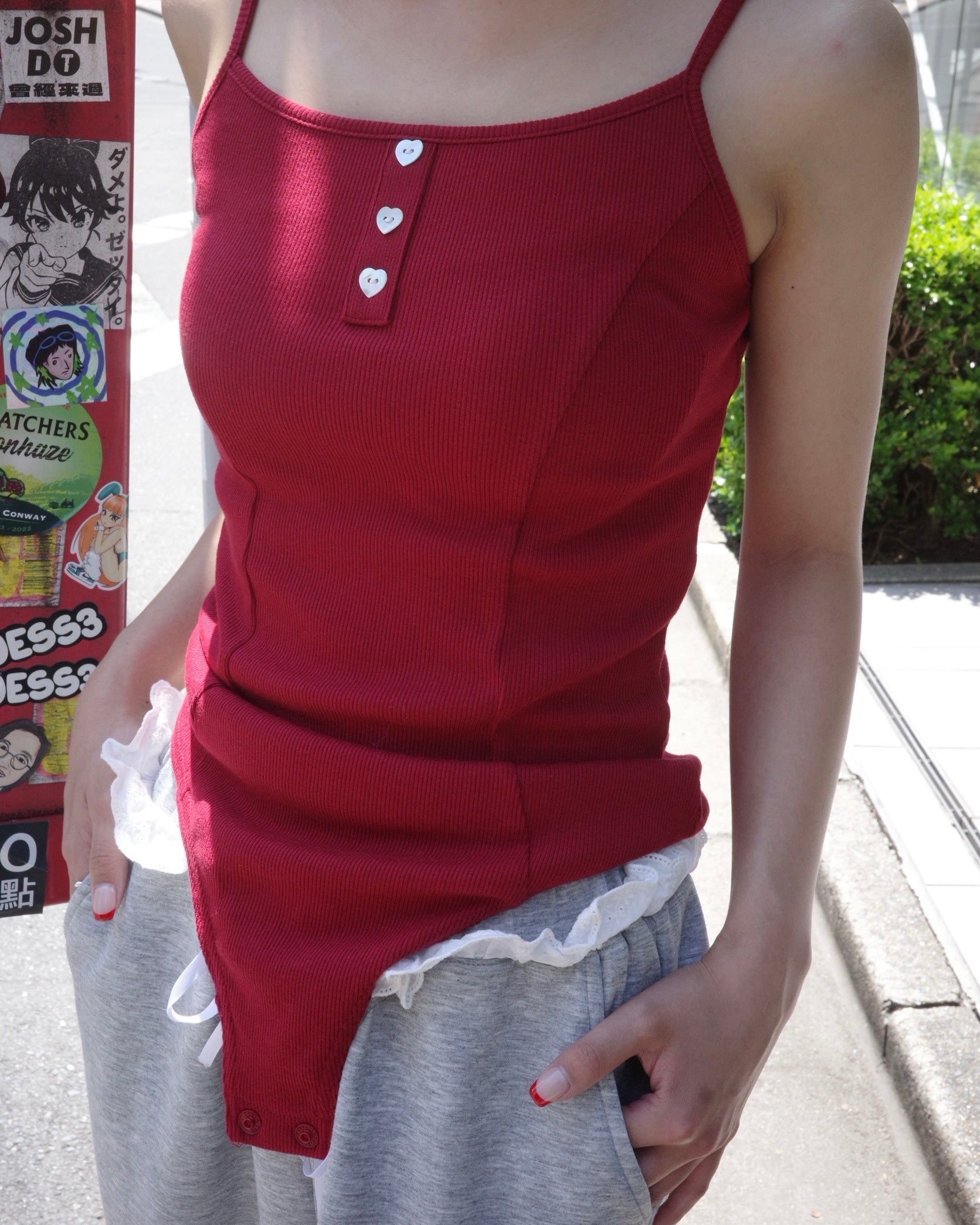 Heart button leotard