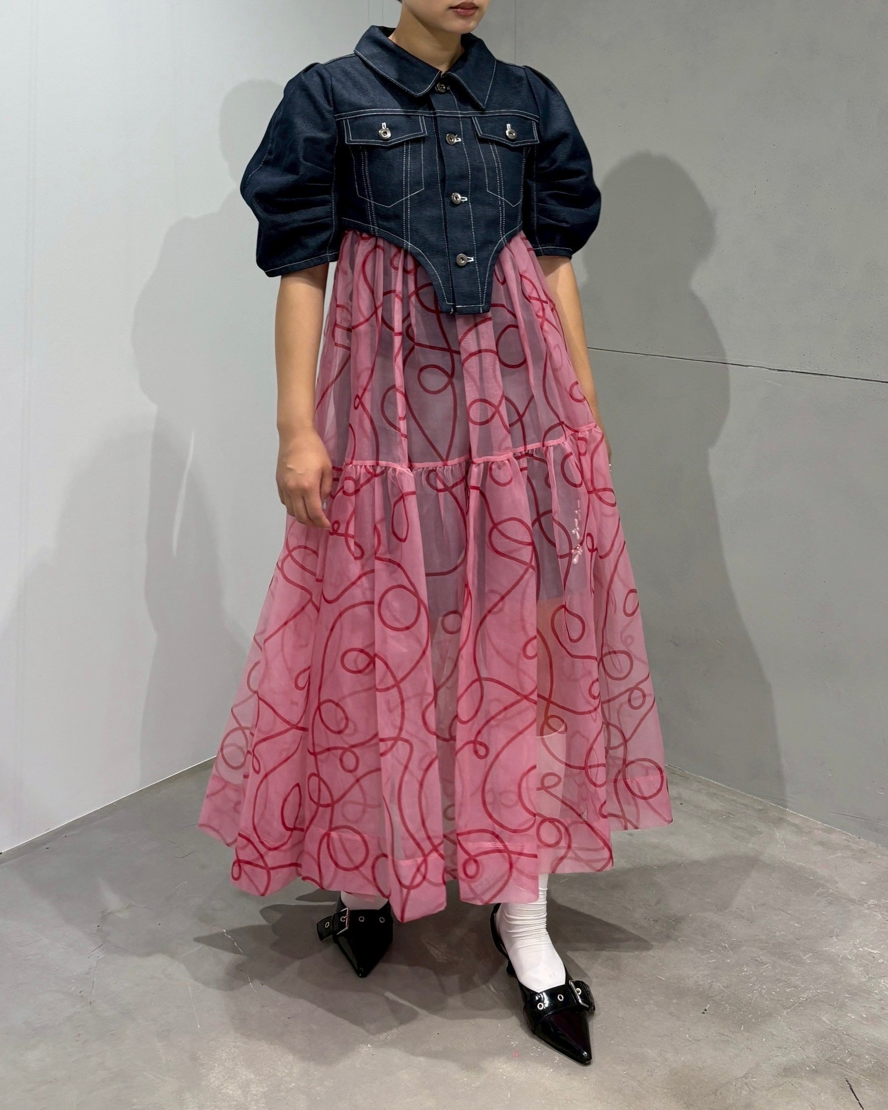 uneune organdy cami dress