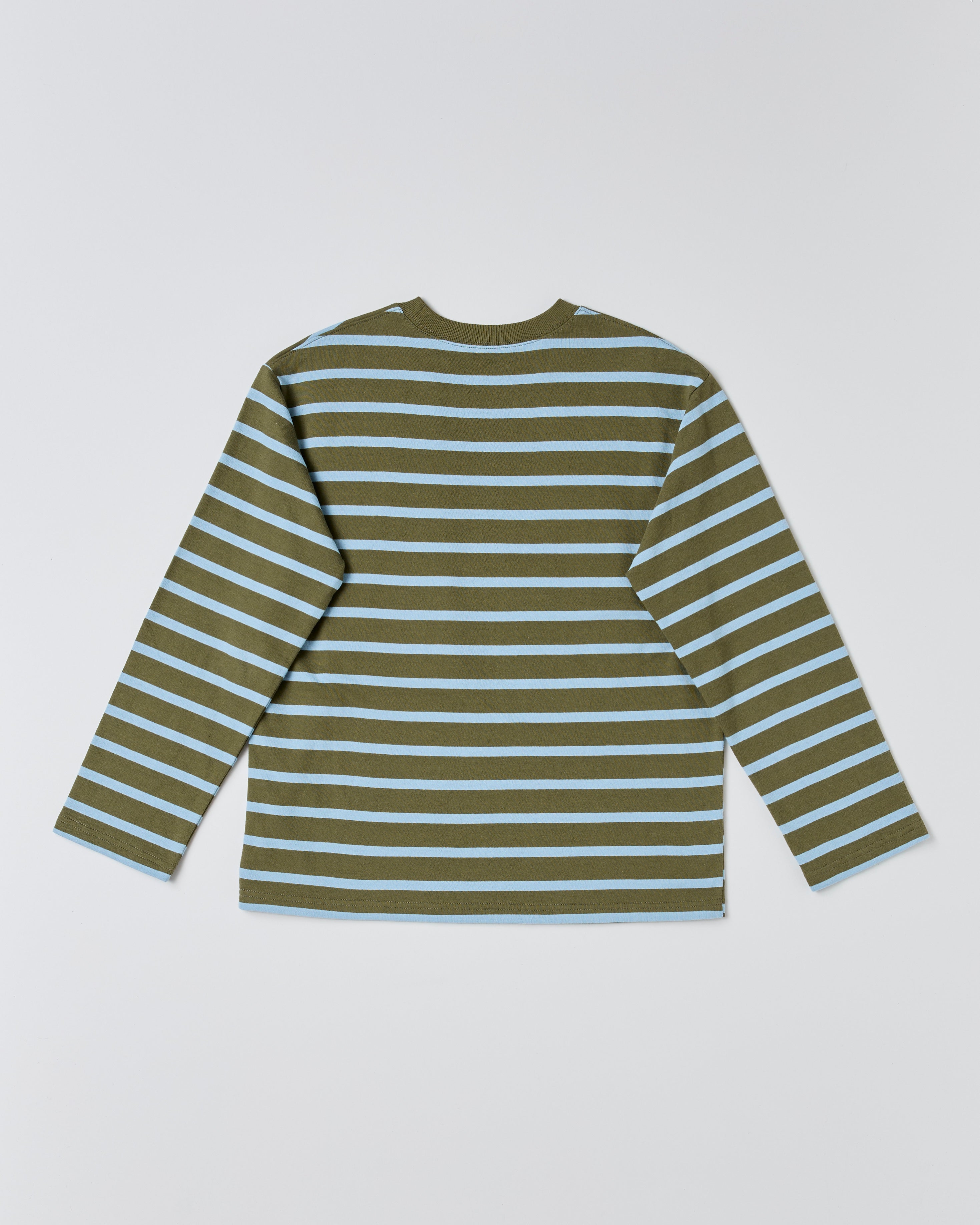 Border long t-shirt (green/sky blue)