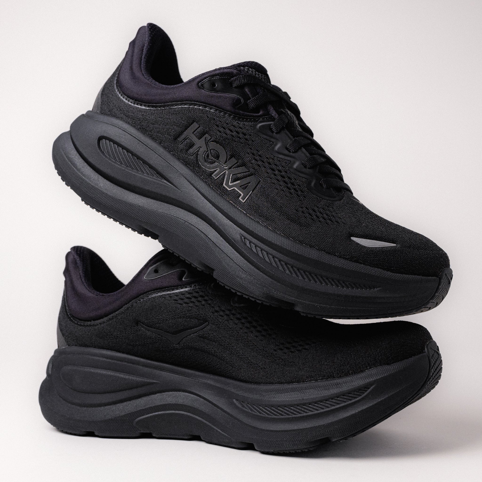 Men's HOKA Bondi 9 Running Shoe – All Black | Plaza Shoe Store