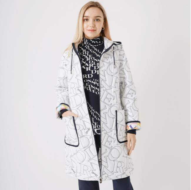 LEONARD SPORT コート アルファベット ボタニカル 総柄 レオナール