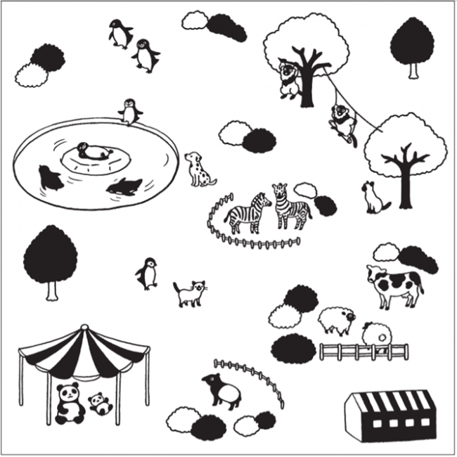 人気イラストレーター坂崎千春氏の「モノクロ動物園」から伊勢丹