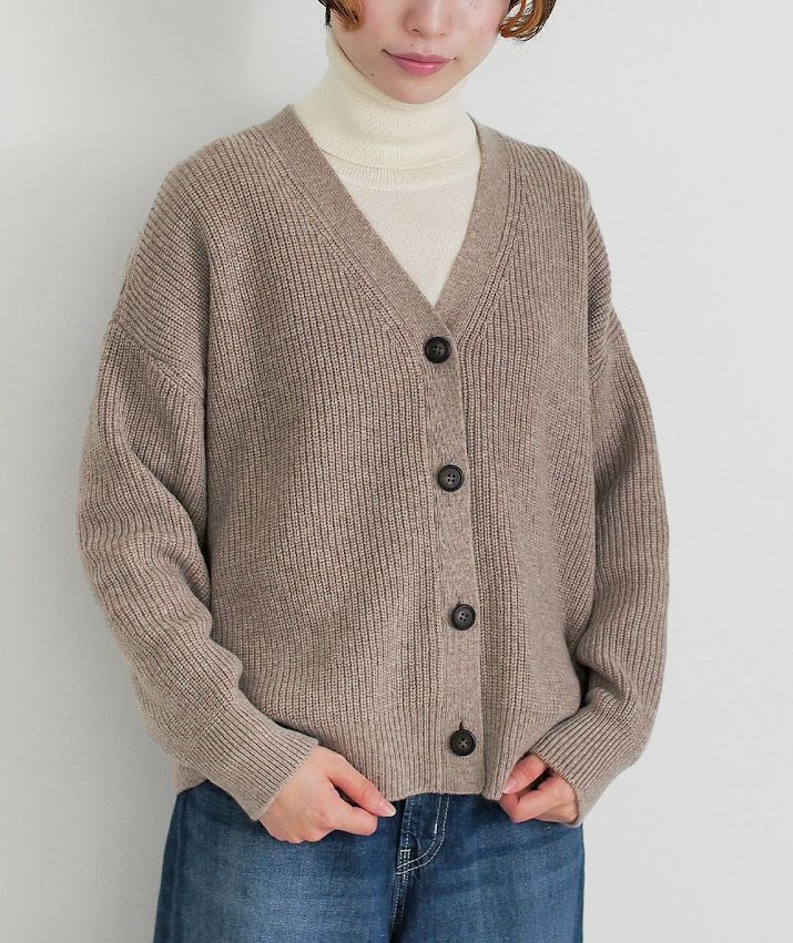 カシミヤ100％畦編みカーディガン | Milestone公式オンラインストア