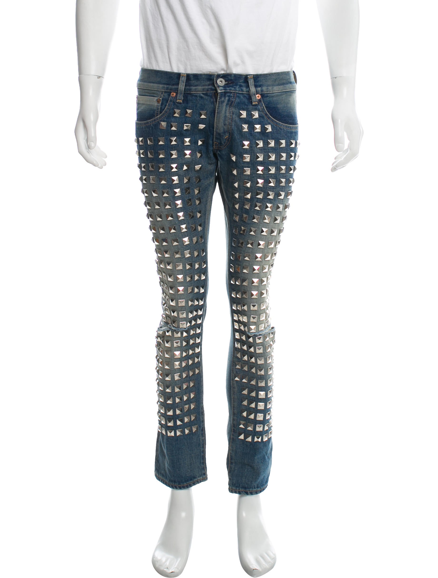 Junya Watanabe Comme des Garçons Distressed Studded Jeans w/ Tags