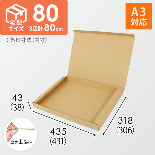 薄型】宅配80サイズ・N式ケース（A3サイズ・431×306×38mm）洋服用