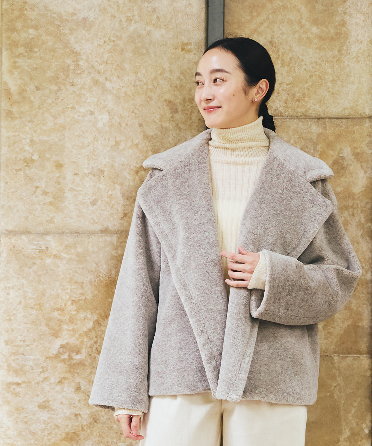 ヤクフェイクファーショートコート / オーガニックコットン – PRISTINE