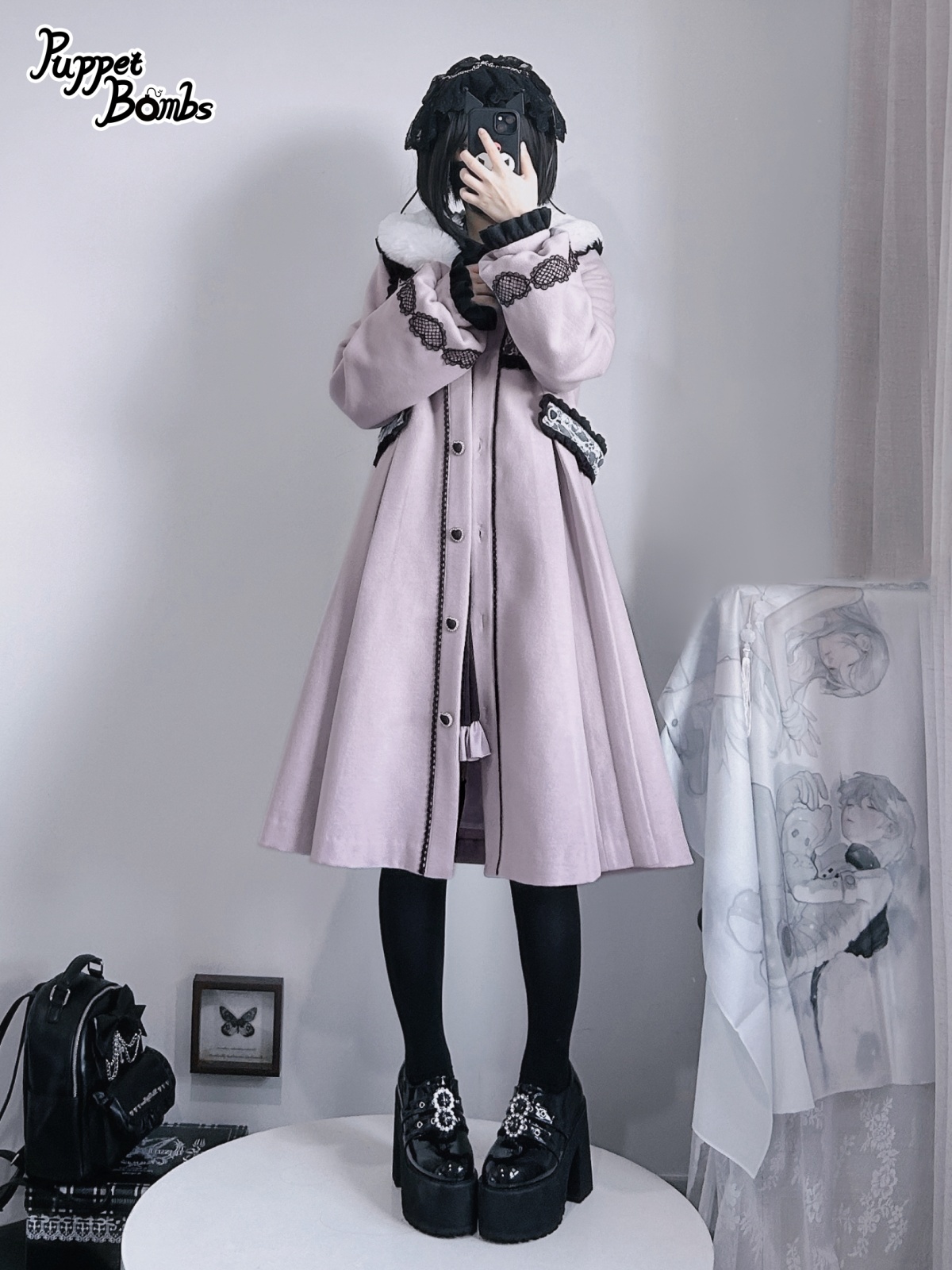 Q106】 ハートレース＆ティペット付きコート - puppetbombs