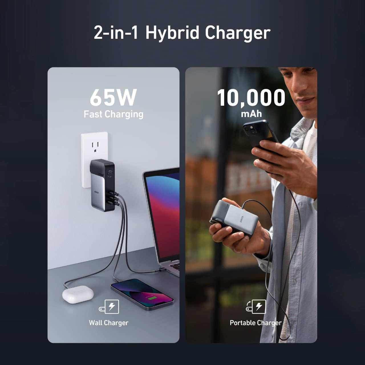 Anker Prime 733 Power Bank (GaNPrime PowerCore 65W), 10,000 mAh 2-in-1