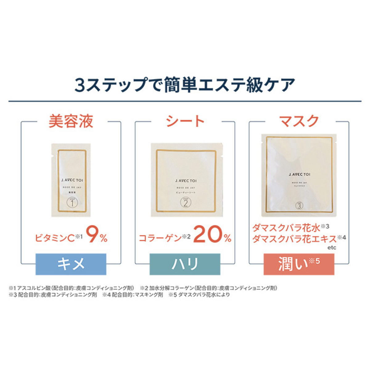 J.avec toiトリートメントマスク ローズドジェイ3箱計15p ジェイ