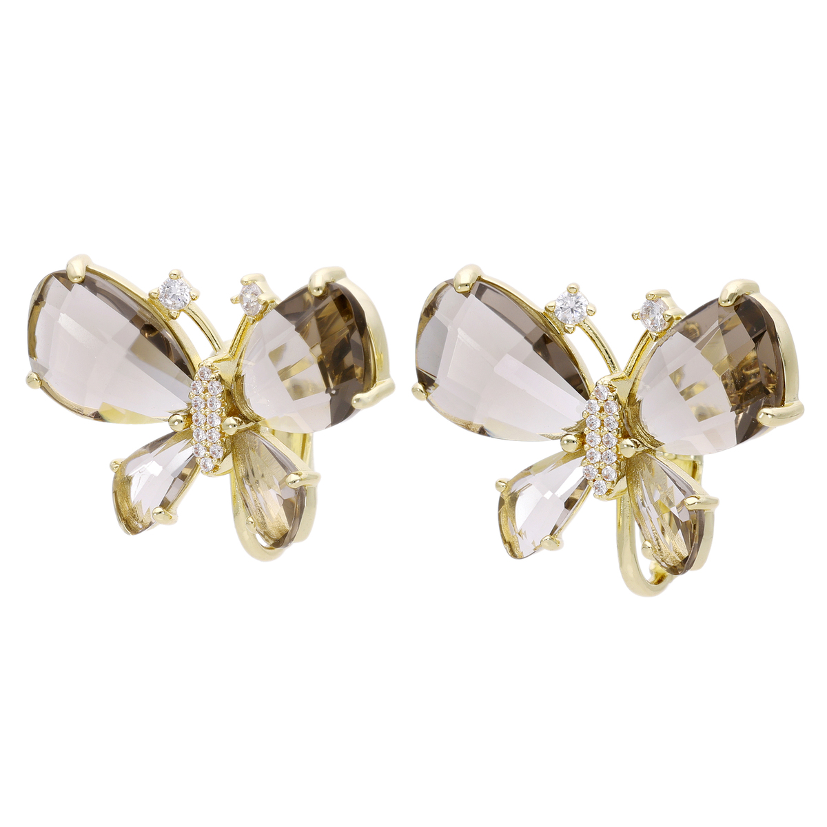 JinkaNezu スモーキーグレー バタフライ イヤリング/ピアス ジンカネヅ