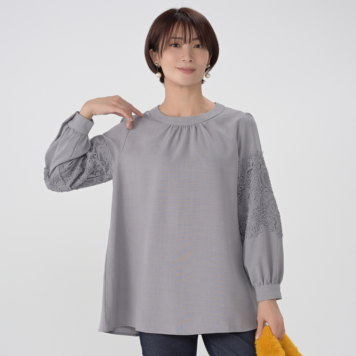 Pixie Heart ラグジュアリー レーススリーブ フレアーチュニック