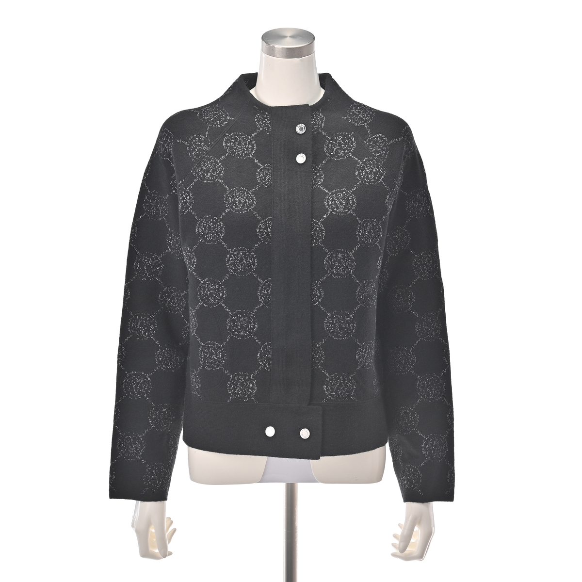 Anne Coquine コアスパンヤーンニットボトルネックブルゾン