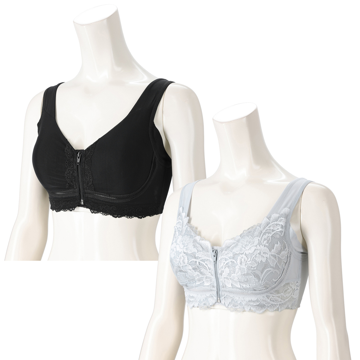 BRNYピース フロントファスナーブラ カラーが選べる2点セット