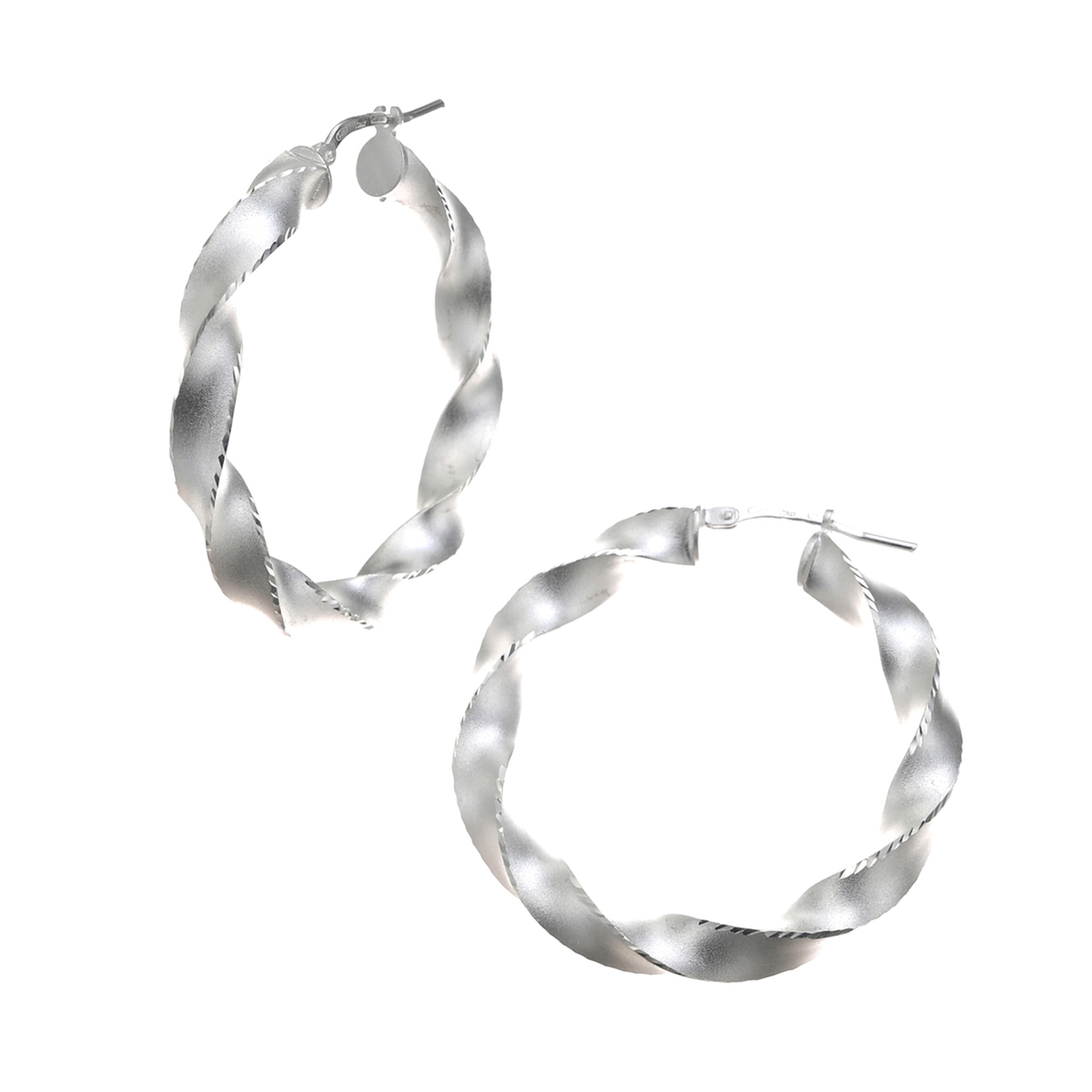 UNOAERRE シルバー925 ウェーブライン フープピアス ウノアエレ