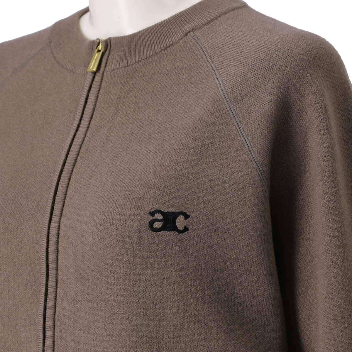 Anne Coquine コアスパンヤーンニットジップアップブルゾン