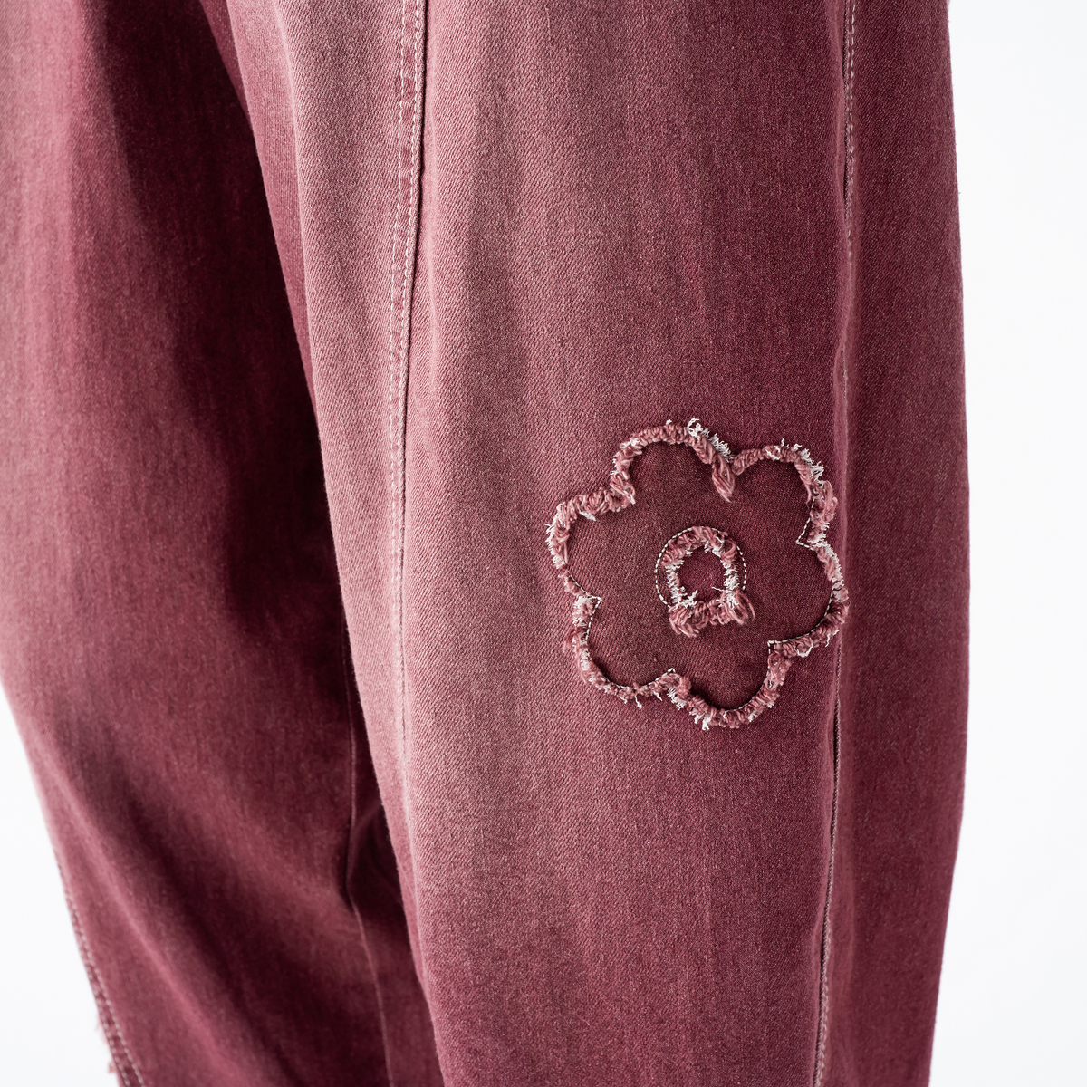 PERSONS 選べる股下フラワーパッチデニムキャットパンツ パーソンズ