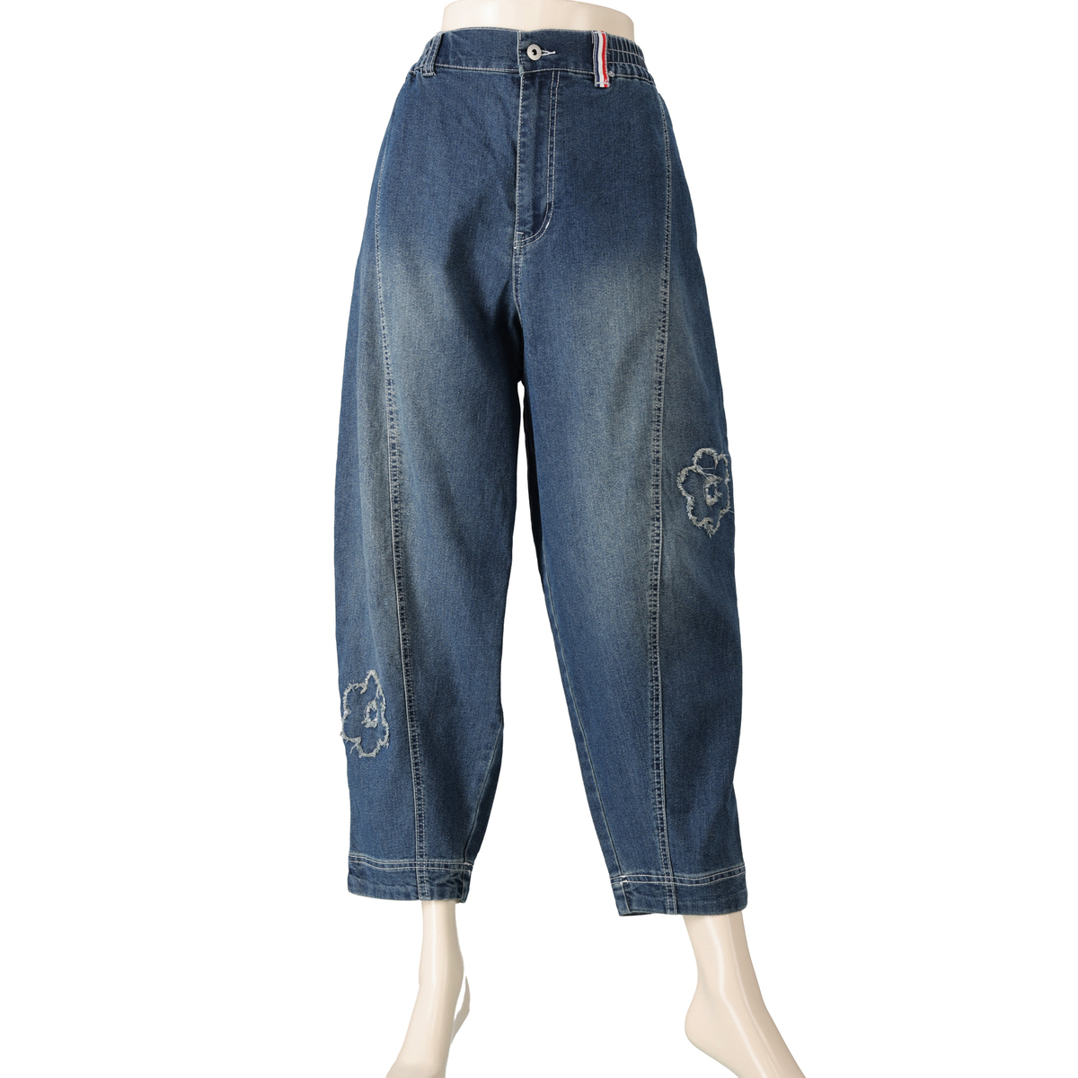 PERSONS 選べる股下フラワーパッチデニムキャットパンツ パーソンズ