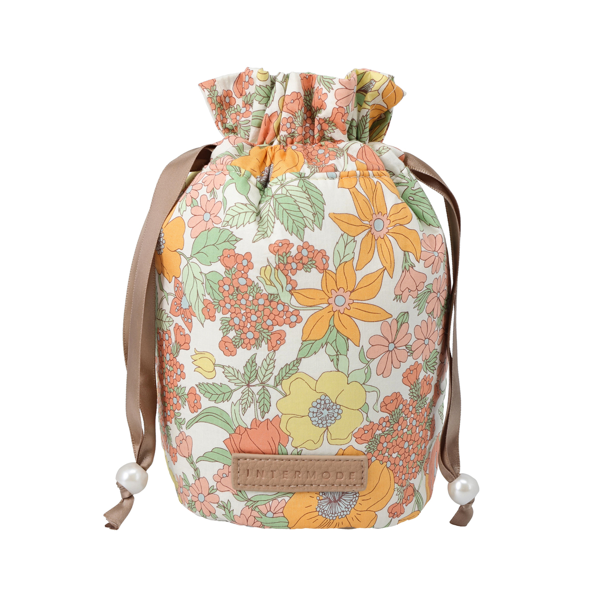 IMリバティプリント ふわふわ巾着ポーチ INTERMODE MADE WITH LIBERTY